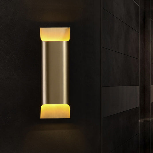 Golden Box Flush Wall Sconce Post-Modern Single Metal Wall Light Fixture for Stairs Clearhalo 'Cast Iron' 'Glass' 'Industrial' 'Modern wall lights' 'Modern' 'Tiffany' 'Traditional wall lights' 'Wall Lamps & Sconces' 'Wall Lights' Lighting' 2373446
