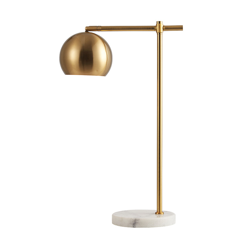 Postmodernist Dome Table Lamp Metal 1 Head Living Room Night Light in Brass with Marble Base Clearhalo 'Lamps' 'Table Lamps' Lighting' 2373484
