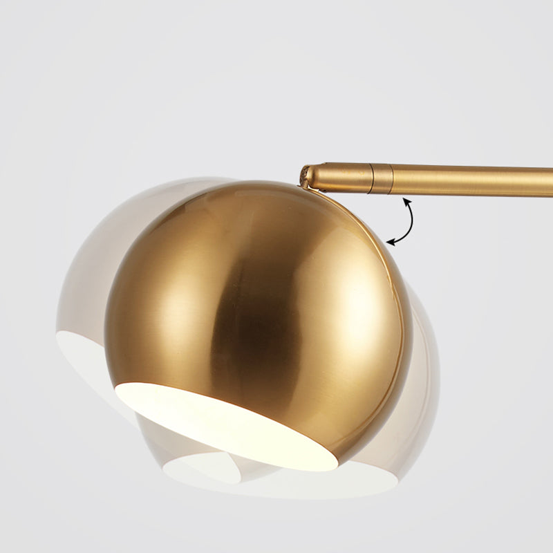 Postmodernist Dome Table Lamp Metal 1 Head Living Room Night Light in Brass with Marble Base Clearhalo 'Lamps' 'Table Lamps' Lighting' 2373486