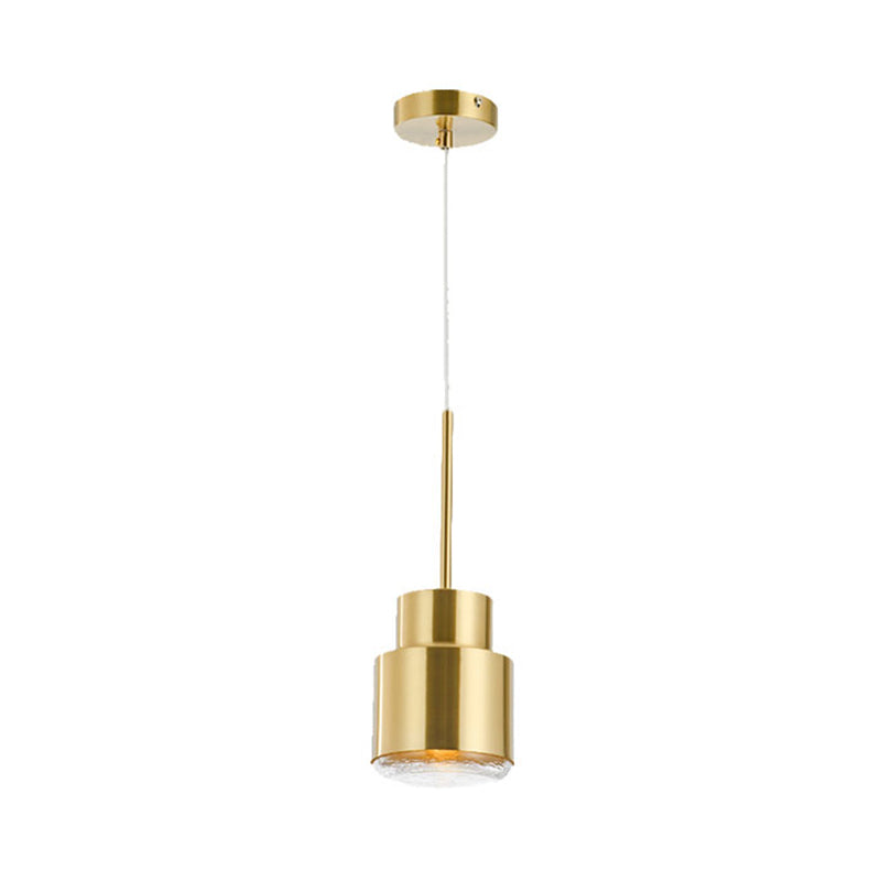 Grenade Shaped Drop Pendant Postmodern Metal 1-Light Gold Pendulum Light with Glass Diffuser Gold Clearhalo 'Ceiling Lights' 'Modern Pendants' 'Modern' 'Pendant Lights' 'Pendants' Lighting' 2373494