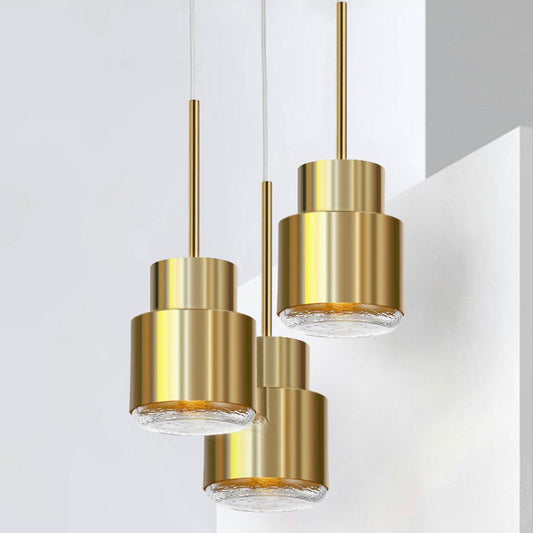 Grenade Shaped Drop Pendant Postmodern Metal 1-Light Gold Pendulum Light with Glass Diffuser Clearhalo 'Ceiling Lights' 'Modern Pendants' 'Modern' 'Pendant Lights' 'Pendants' Lighting' 2373496