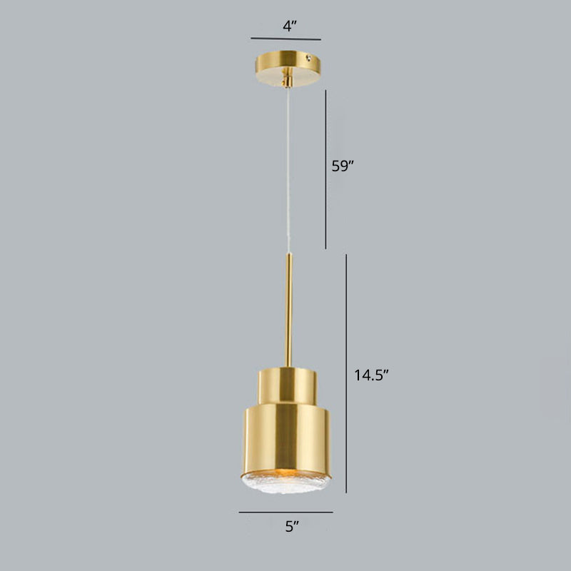 Grenade Shaped Drop Pendant Postmodern Metal 1-Light Gold Pendulum Light with Glass Diffuser Clearhalo 'Ceiling Lights' 'Modern Pendants' 'Modern' 'Pendant Lights' 'Pendants' Lighting' 2373497