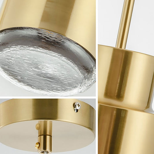 Grenade Shaped Drop Pendant Postmodern Metal 1-Light Gold Pendulum Light with Glass Diffuser Clearhalo 'Ceiling Lights' 'Modern Pendants' 'Modern' 'Pendant Lights' 'Pendants' Lighting' 2373498