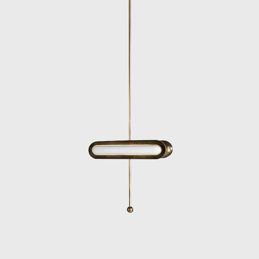 Metal Oblong Suspension Lighting Postmodern Gold Plated LED Hanging Light for Dining Room Gold Horizontal Clearhalo 'Ceiling Lights' 'Modern Pendants' 'Modern' 'Pendant Lights' 'Pendants' Lighting' 2373500