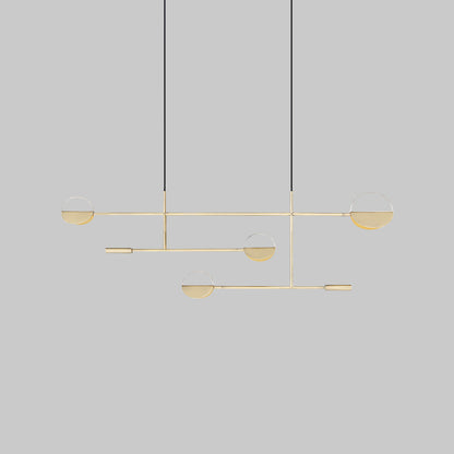Minimalist 3-Arm Pendant Light Metal 4 Bulbs Dining Room Island Lighting Fixture Gold Clearhalo 'Ceiling Lights' 'Island Lights' Lighting' 2373507
