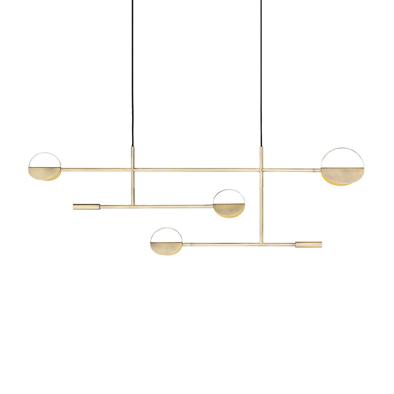 Minimalist 3-Arm Pendant Light Metal 4 Bulbs Dining Room Island Lighting Fixture Clearhalo 'Ceiling Lights' 'Island Lights' Lighting' 2373512