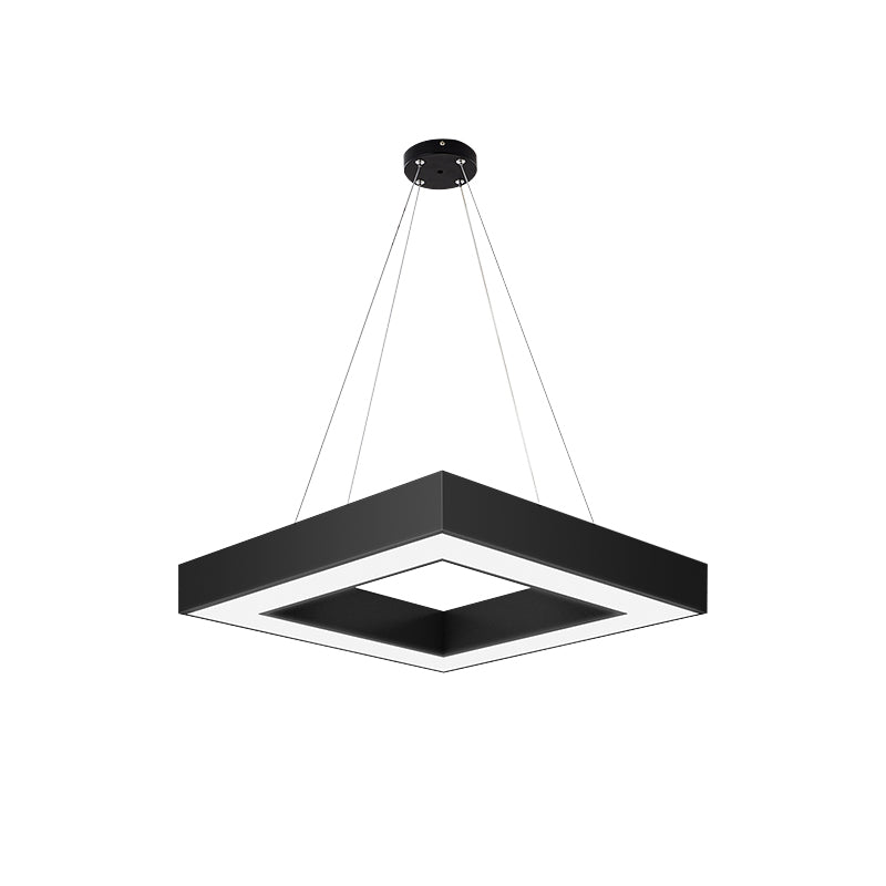 Black Finish Square LED Chandelier Nordic Style Acrylic Ceiling Suspension Light Clearhalo 'Ceiling Lights' 'Chandeliers' 'Modern Chandeliers' 'Modern' Lighting' 2373523