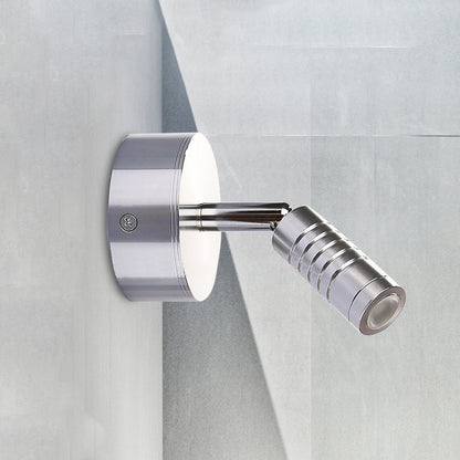 Contemporary Mini Tubed Wall Lamp Metal LED Bathroom Chrome Sconce Light Fixture in Warm/White Lighting Chrome No Switch Clearhalo 'Cast Iron' 'Glass' 'Industrial' 'Modern wall lights' 'Modern' 'Tiffany' 'Traditional wall lights' 'Wall Lamps & Sconces' 'Wall Lights' Lighting' 237355