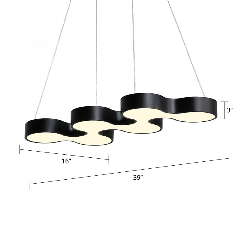 Meandering LED Ceiling Light Novelty Modern Metal Office Chandelier Light Fixture Black Natural Clearhalo 'Ceiling Lights' 'Chandeliers' 'Modern Chandeliers' 'Modern' Lighting' 2373604