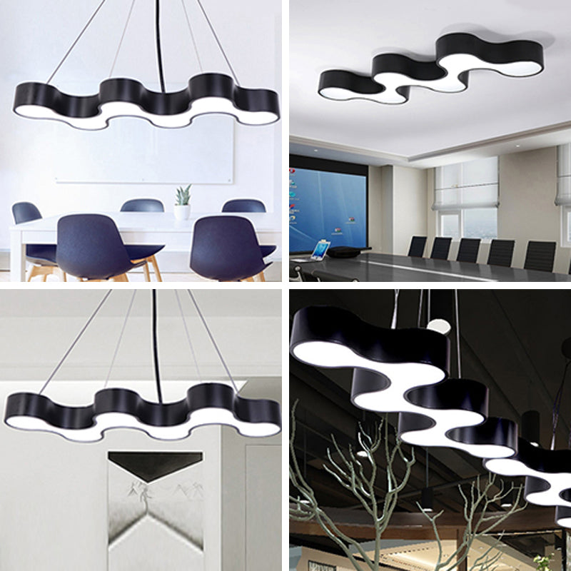Meandering LED Ceiling Light Novelty Modern Metal Office Chandelier Light Fixture Clearhalo 'Ceiling Lights' 'Chandeliers' 'Modern Chandeliers' 'Modern' Lighting' 2373605