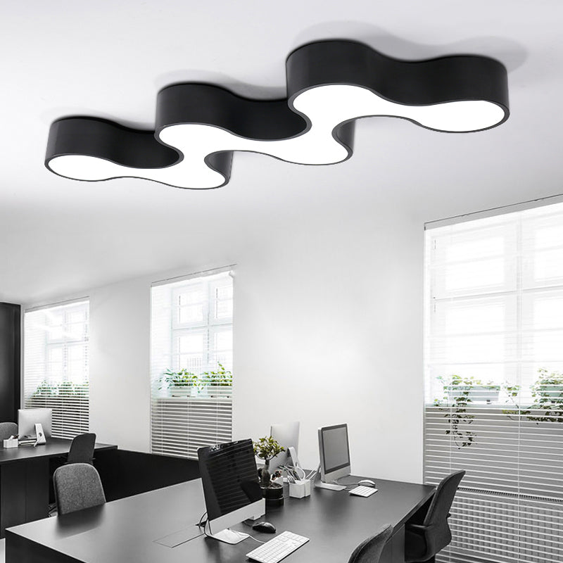 Meandering LED Ceiling Light Novelty Modern Metal Office Chandelier Light Fixture Clearhalo 'Ceiling Lights' 'Chandeliers' 'Modern Chandeliers' 'Modern' Lighting' 2373609