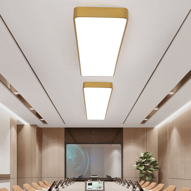 Rectangular Led Office Ceiling Metal Rectangle LED Ceiling Lighting Minimalist Light Wood Grain Flush ...