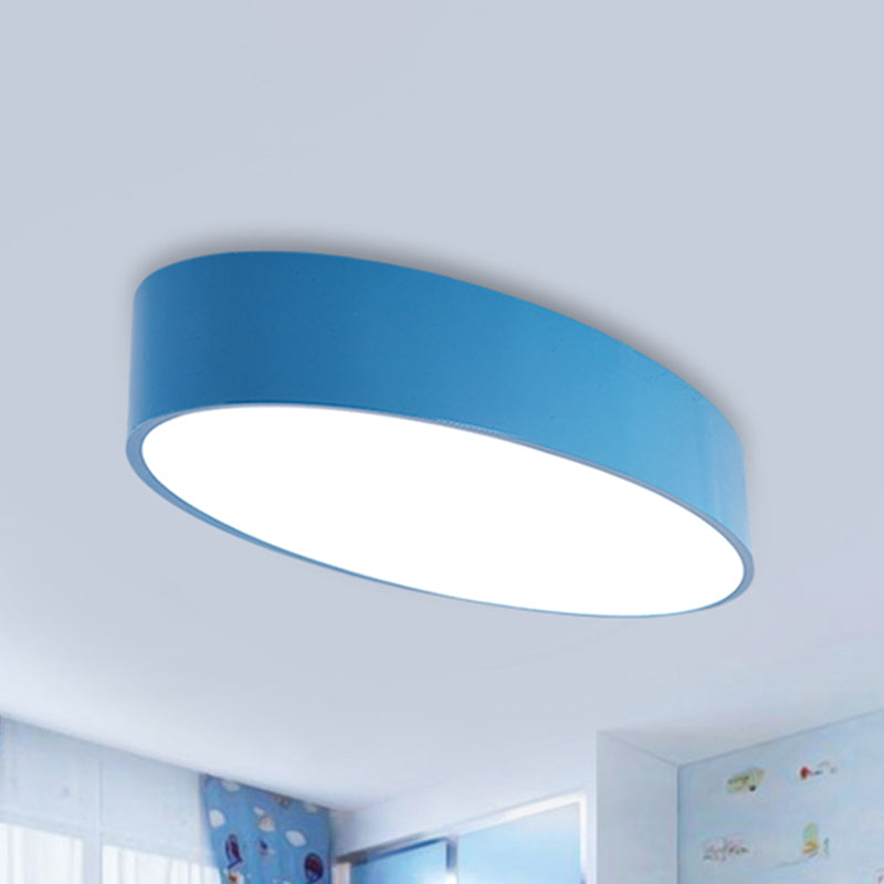 Acrylic Oval LED Flush Mount Light Modern Simple Style Ceiling Lamp for Kid Bedroom Blue Clearhalo 'Ceiling Lights' 'Close To Ceiling Lights' 'Close to ceiling' 'Flush mount' Lighting' 237371