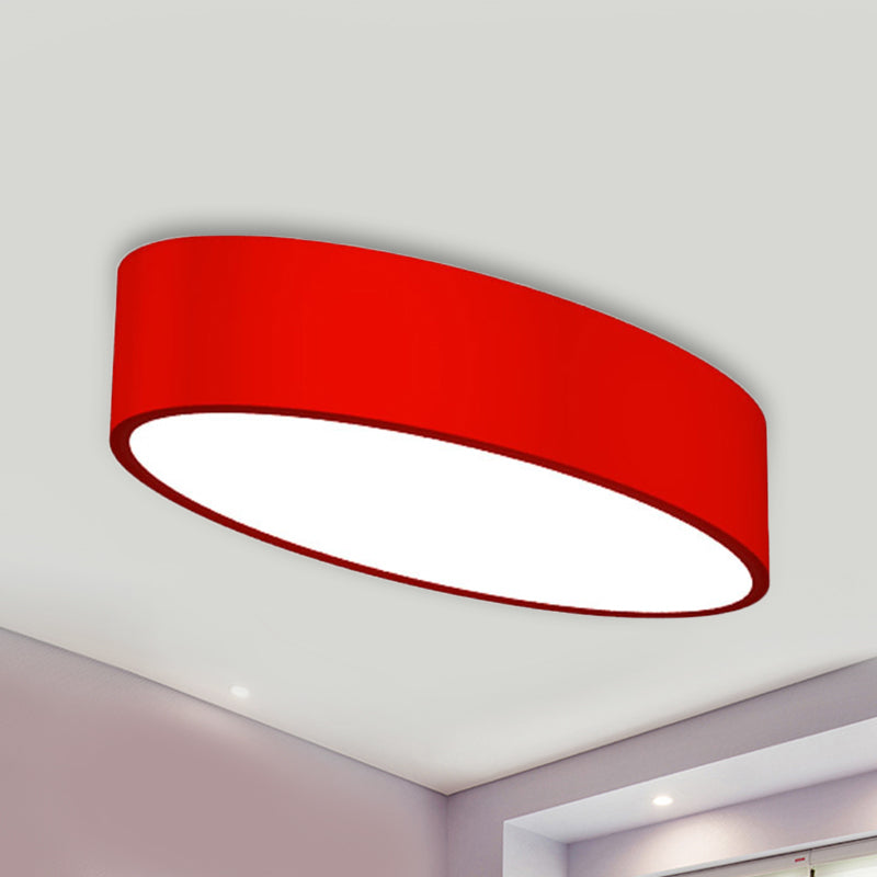Acrylic Oval LED Flush Mount Light Modern Simple Style Ceiling Lamp for Kid Bedroom Red Clearhalo 'Ceiling Lights' 'Close To Ceiling Lights' 'Close to ceiling' 'Flush mount' Lighting' 237377