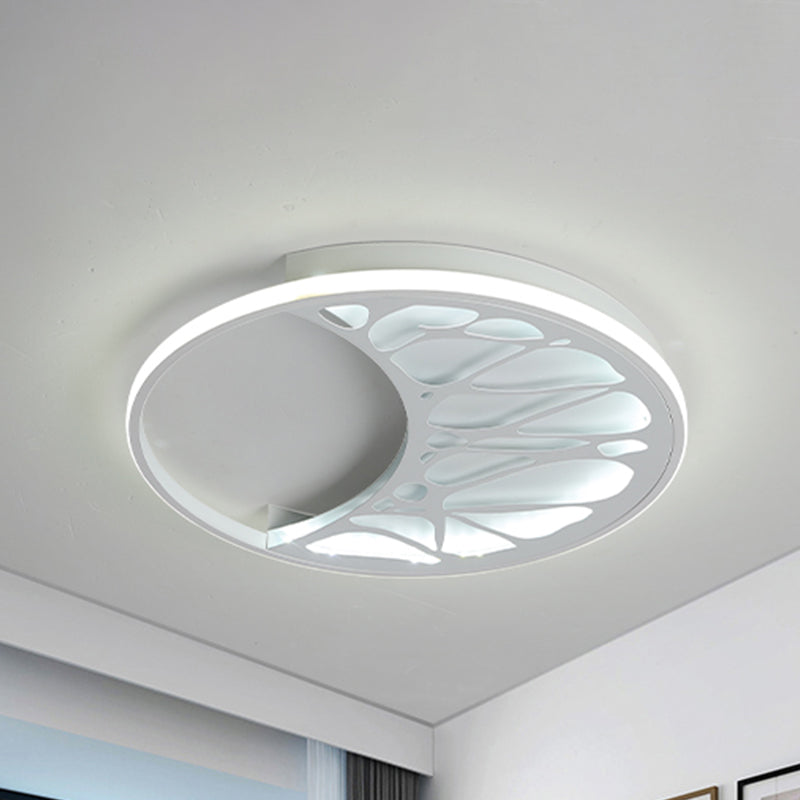 Modern White LED Ceiling Mount Light Round Metal Ceiling Lamp with Abstract Pattern for Bathroom Clearhalo 'Ceiling Lights' 'Close To Ceiling Lights' 'Close to ceiling' 'Flush mount' 'Industrial Flush Mount' Lighting' 237411