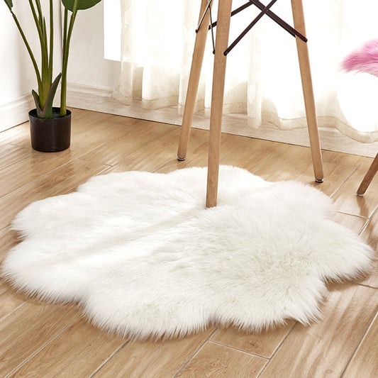 Novelty Shape Solid Color Rug Multicolored Simple Indoor Rug Acrylic Anti-Slip Backing Easy Care Area Carpet for Decoration White 2'11" x 2'11" Clearhalo 'Area Rug' 'Casual' 'Rugs' Rug' 2374252