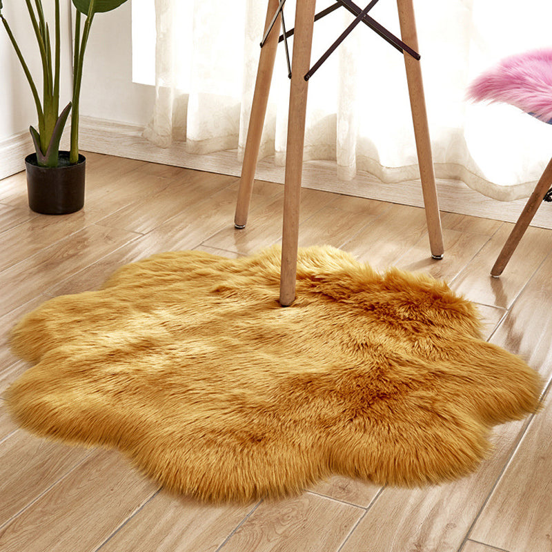 Novelty Shape Solid Color Rug Multicolored Simple Indoor Rug Acrylic Anti-Slip Backing Easy Care Area Carpet for Decoration Camel 2'11" x 2'11" Clearhalo 'Area Rug' 'Casual' 'Rugs' Rug' 2374254