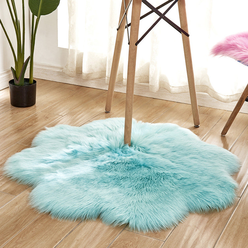 Novelty Shape Solid Color Rug Multicolored Simple Indoor Rug Acrylic Anti-Slip Backing Easy Care Area Carpet for Decoration Light Blue 2'11" x 2'11" Clearhalo 'Area Rug' 'Casual' 'Rugs' Rug' 2374255