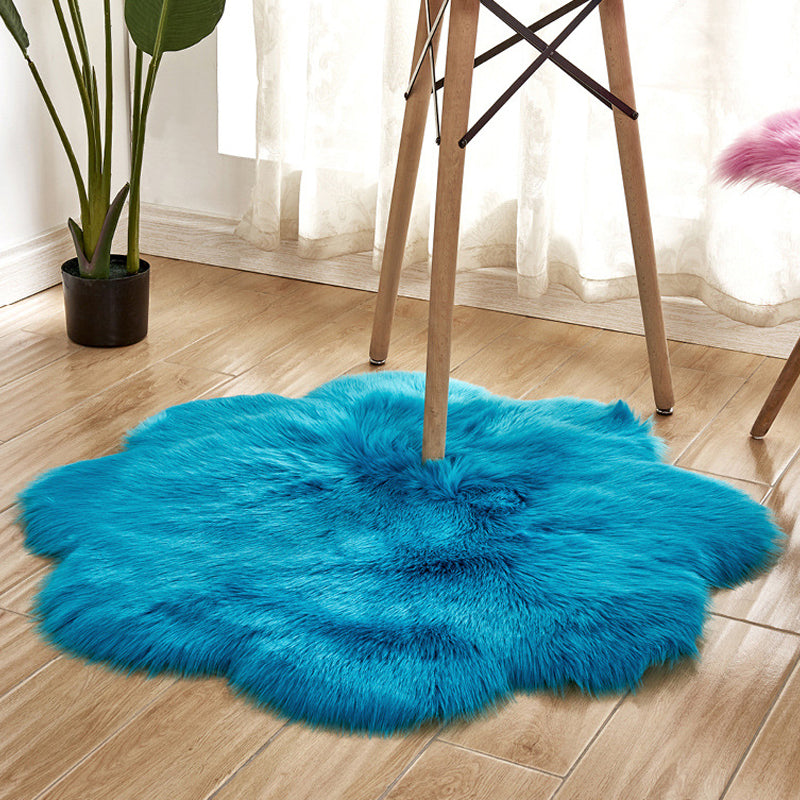 Novelty Shape Solid Color Rug Multicolored Simple Indoor Rug Acrylic Anti-Slip Backing Easy Care Area Carpet for Decoration Dark Blue 2'11" x 2'11" Clearhalo 'Area Rug' 'Casual' 'Rugs' Rug' 2374256