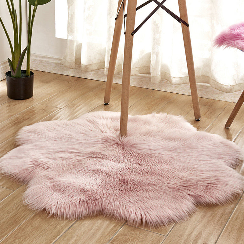 Novelty Shape Solid Color Rug Multicolored Simple Indoor Rug Acrylic Anti-Slip Backing Easy Care Area Carpet for Decoration Pink 2'11" x 2'11" Clearhalo 'Area Rug' 'Casual' 'Rugs' Rug' 2374257