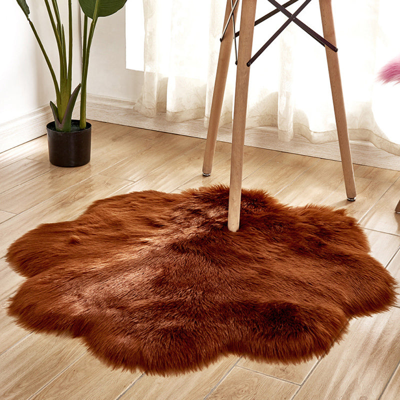 Novelty Shape Solid Color Rug Multicolored Simple Indoor Rug Acrylic Anti-Slip Backing Easy Care Area Carpet for Decoration Coffee 2'11" x 2'11" Clearhalo 'Area Rug' 'Casual' 'Rugs' Rug' 2374260