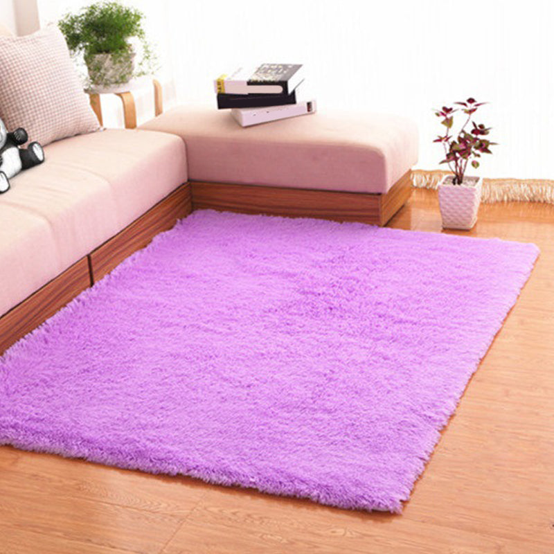 Formal Solidcolored Rug Multi-Color Fluffy Indoor Rug Anti-Slip Backing Stain-Resistant Easy Care Area Carpet for Living Room Light Purple Clearhalo 'Area Rug' 'Casual' 'Rugs' Rug' 2374293
