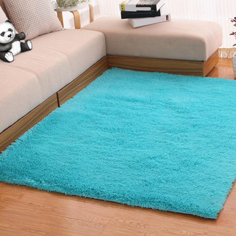 Formal Solidcolored Rug Multi-Color Fluffy Indoor Rug Anti-Slip Backing Stain-Resistant Easy Care Area Carpet for Living Room Light Blue Clearhalo 'Area Rug' 'Casual' 'Rugs' Rug' 2374295