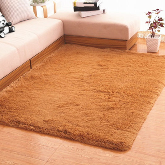 Formal Solidcolored Rug Multi-Color Fluffy Indoor Rug Anti-Slip Backing Stain-Resistant Easy Care Area Carpet for Living Room Khaki Clearhalo 'Area Rug' 'Casual' 'Rugs' Rug' 2374297