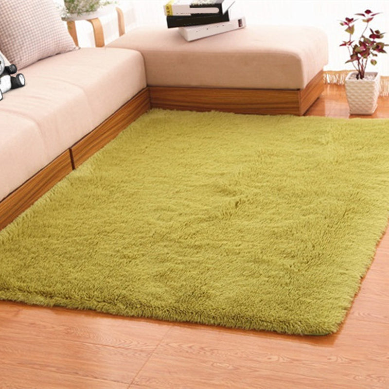 Formal Solidcolored Rug Multi-Color Fluffy Indoor Rug Anti-Slip Backing Stain-Resistant Easy Care Area Carpet for Living Room Green Clearhalo 'Area Rug' 'Casual' 'Rugs' Rug' 2374300