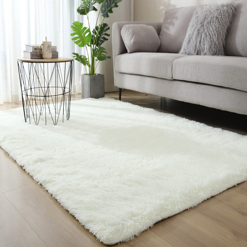 Multi Colored Solid Color Rug Polyster Casual Indoor Rug Stain-Resistant Pet Friendly Easy Care Area Carpet for Living Room White Clearhalo 'Area Rug' 'Casual' 'Rugs' Rug' 2374318