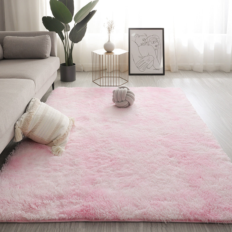 Relaxing Living Room Rug Multicolored Solid Color Indoor Rug Synthetics Anti-Slip Backing Stain-Resistant Area Carpet Pink Clearhalo 'Area Rug' 'Casual' 'Rugs' Rug' 2374321