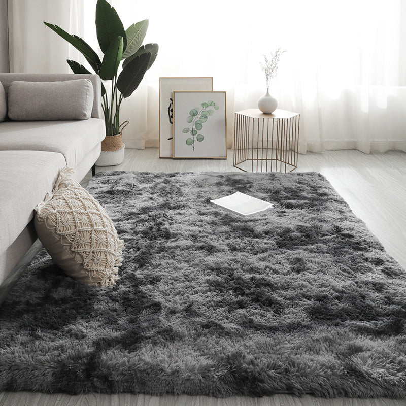 Relaxing Living Room Rug Multicolored Solid Color Indoor Rug Synthetics Anti-Slip Backing Stain-Resistant Area Carpet Smoke Gray Clearhalo 'Area Rug' 'Casual' 'Rugs' Rug' 2374326