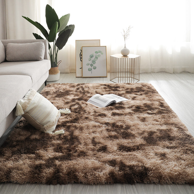 Relaxing Living Room Rug Multicolored Solid Color Indoor Rug Synthetics ...