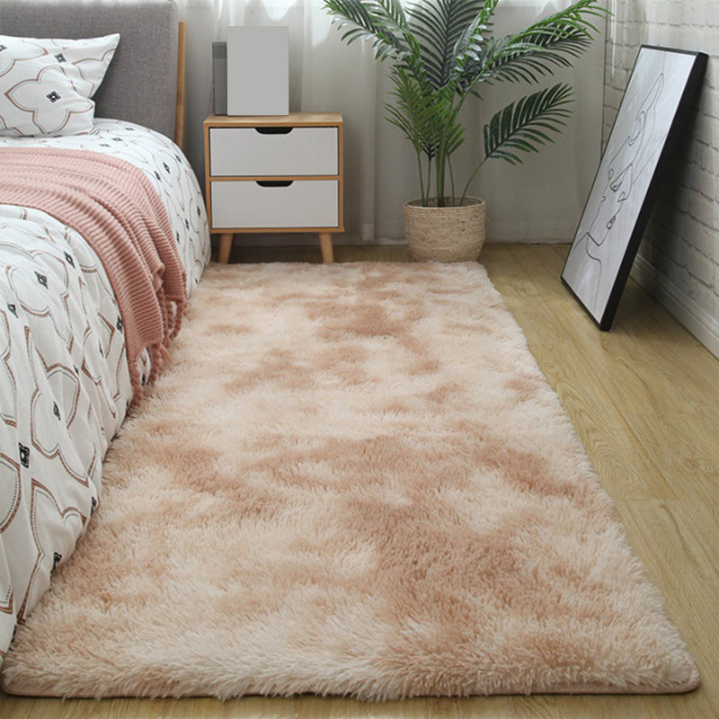 Simple Solid Color Rug Multi Colored Polyster Area Carpet Anti-Slip Backing Machine Washable Area Rug for Bedroom Light Camel Clearhalo 'Area Rug' 'Casual' 'Rugs' Rug' 2374332