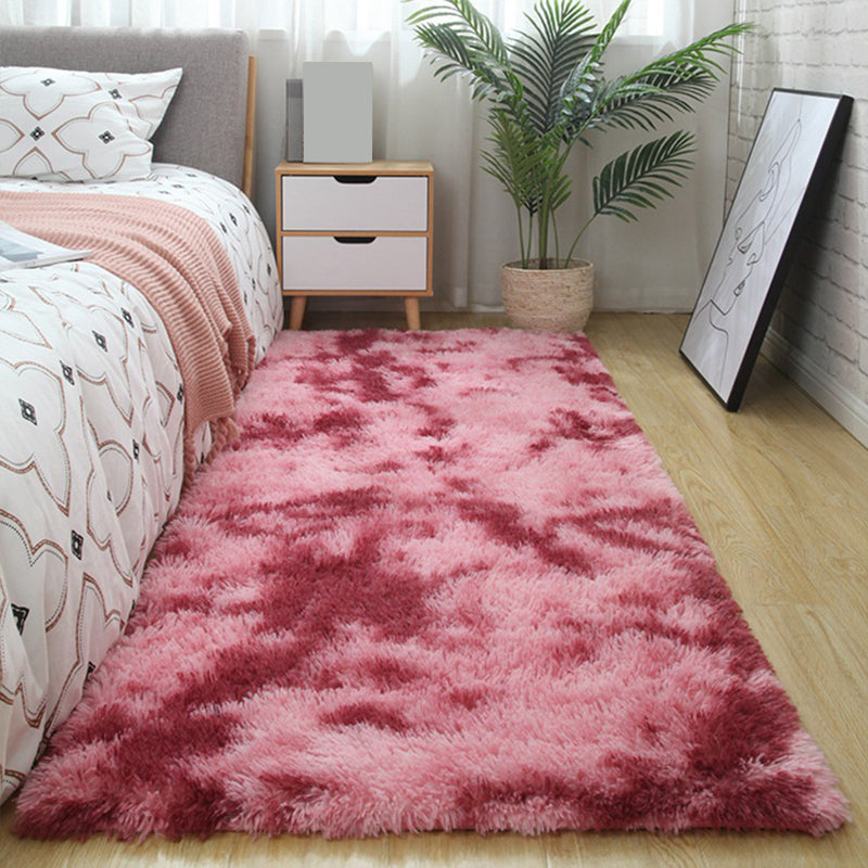 Simple Solid Color Rug Multi Colored Polyster Area Carpet Anti-Slip Backing Machine Washable Area Rug for Bedroom Red Clearhalo 'Area Rug' 'Casual' 'Rugs' Rug' 2374336