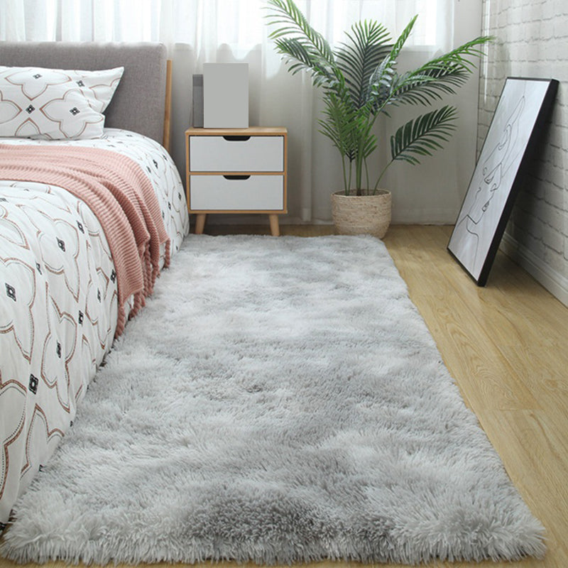 Simple Solid Color Rug Multi Colored Polyster Area Carpet Anti-Slip Backing Machine Washable Area Rug for Bedroom Light Gray Clearhalo 'Area Rug' 'Casual' 'Rugs' Rug' 2374340