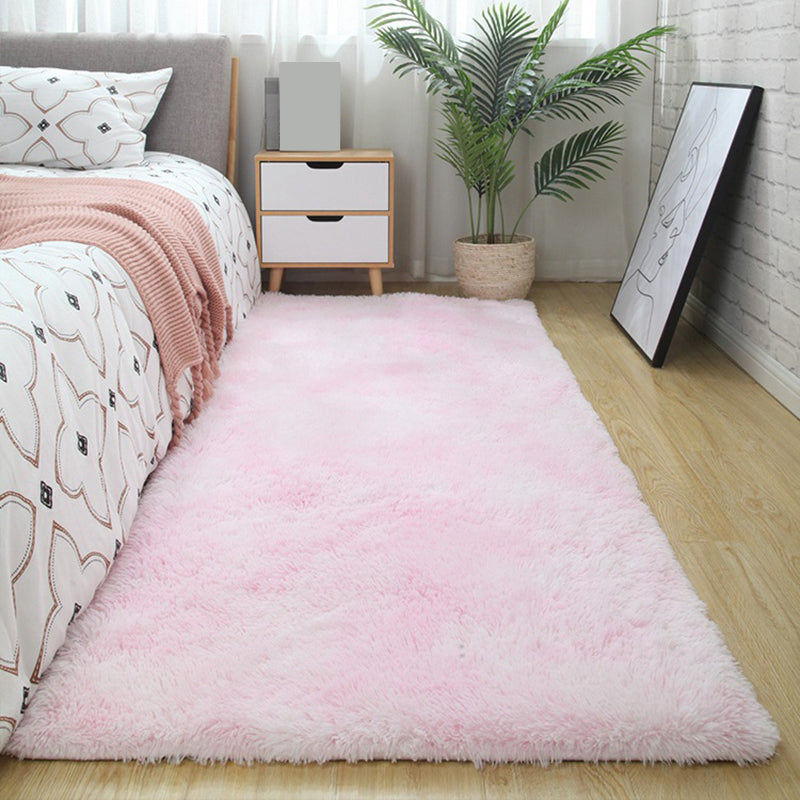 Simple Solid Color Rug Multi Colored Polyster Area Carpet Anti-Slip Backing Machine Washable Area Rug for Bedroom Light Pink Clearhalo 'Area Rug' 'Casual' 'Rugs' Rug' 2374341
