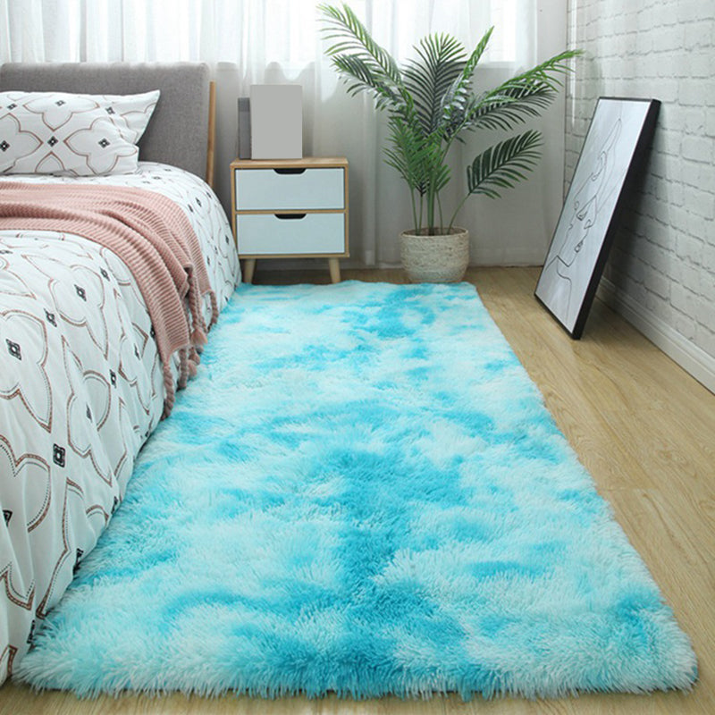 Simple Solid Color Rug Multi Colored Polyster Area Carpet Anti-Slip Backing Machine Washable Area Rug for Bedroom Sky Blue Clearhalo 'Area Rug' 'Casual' 'Rugs' Rug' 2374342