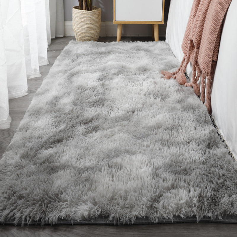 Casual Bedroom Rug Multicolored Solid Color Indoor Rug Synthetics Anti-Slip Backing Stain-Resistant Area Carpet Light Gray Clearhalo 'Area Rug' 'Casual' 'Rugs' Rug' 2374343