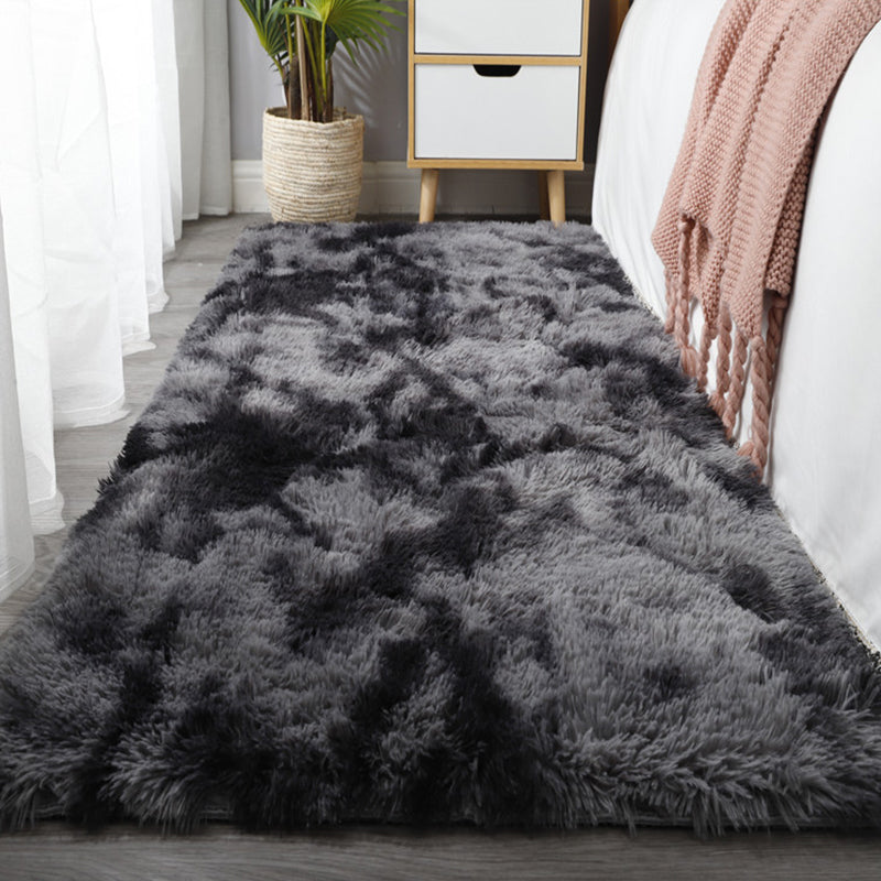 Casual Bedroom Rug Multicolored Solid Color Indoor Rug Synthetics Anti-Slip Backing Stain-Resistant Area Carpet Dark Gray Clearhalo 'Area Rug' 'Casual' 'Rugs' Rug' 2374344