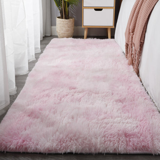 Casual Bedroom Rug Multicolored Solid Color Indoor Rug Synthetics Anti-Slip Backing Stain-Resistant Area Carpet Pink Clearhalo 'Area Rug' 'Casual' 'Rugs' Rug' 2374345
