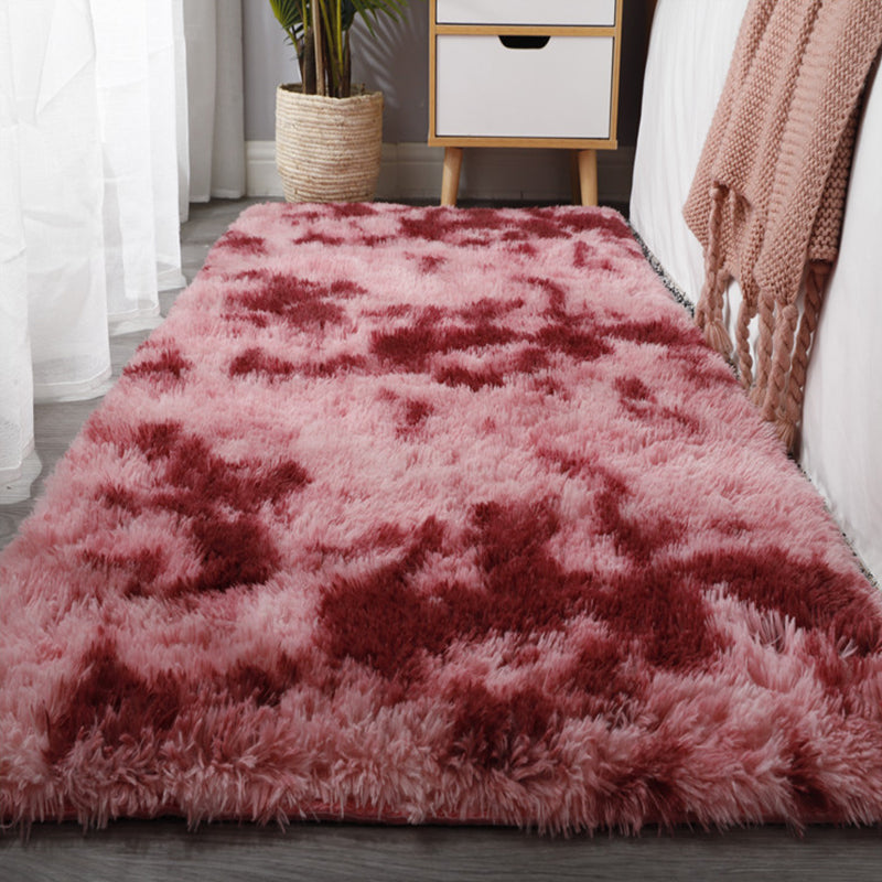 Casual Bedroom Rug Multicolored Solid Color Indoor Rug Synthetics Anti-Slip Backing Stain-Resistant Area Carpet Red Clearhalo 'Area Rug' 'Casual' 'Rugs' Rug' 2374347