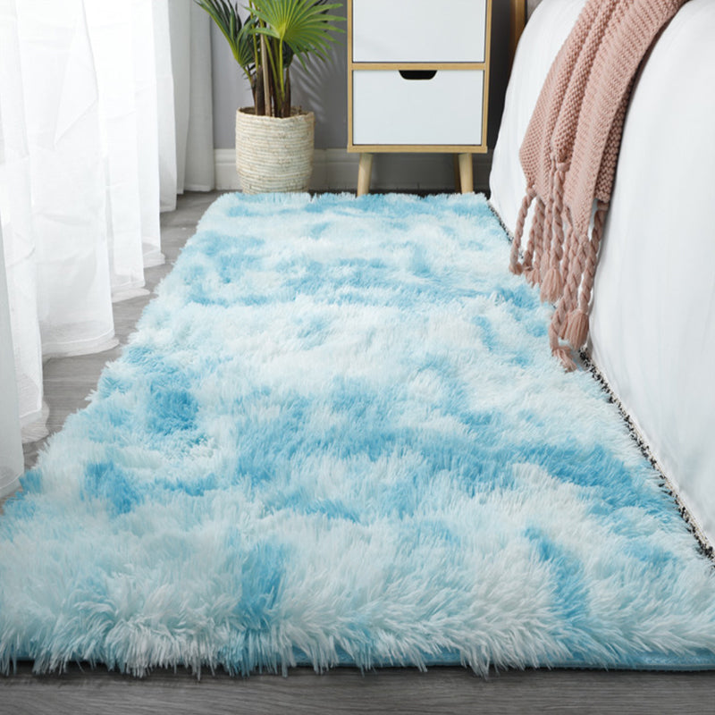 Casual Bedroom Rug Multicolored Solid Color Indoor Rug Synthetics Anti-Slip Backing Stain-Resistant Area Carpet Sky Blue Clearhalo 'Area Rug' 'Casual' 'Rugs' Rug' 2374350