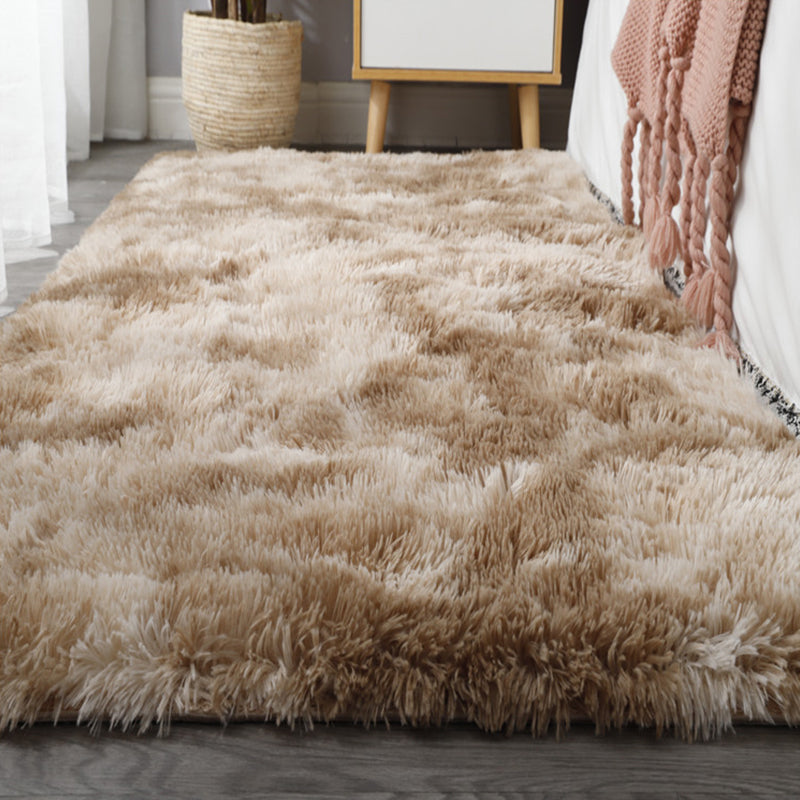 Casual Bedroom Rug Multicolored Solid Color Indoor Rug Synthetics Anti-Slip Backing Stain-Resistant Area Carpet Dark Camel Clearhalo 'Area Rug' 'Casual' 'Rugs' Rug' 2374352