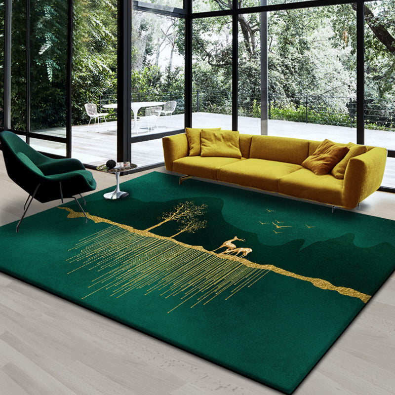 Nordic Geometric Print Rug Multi Colored Polypropylene Indoor Rug Anti-Slip Backing Pet Friendly Area Carpet for Decoration Green Clearhalo 'Area Rug' 'Rug' 2374355