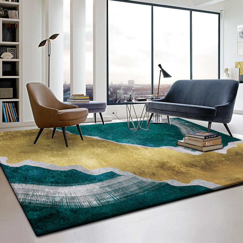 Nordic Geometric Print Rug Multi Colored Polypropylene Indoor Rug Anti-Slip Backing Pet Friendly Area Carpet for Decoration Yellow-Green Clearhalo 'Area Rug' 'Rug' 2374356