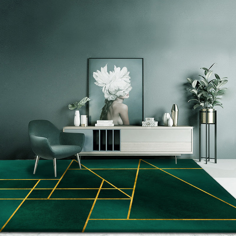Nordic Geometric Print Rug Multi Colored Polypropylene Indoor Rug Anti-Slip Backing Pet Friendly Area Carpet for Decoration Olive Green Clearhalo 'Area Rug' 'Rug' 2374362