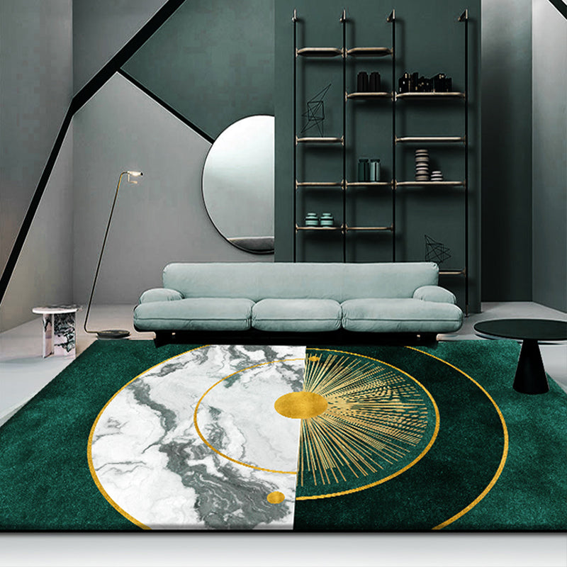 Nordic Geometric Print Rug Multi Colored Polypropylene Indoor Rug Anti-Slip Backing Pet Friendly Area Carpet for Decoration White-Green Clearhalo 'Area Rug' 'Rug' 2374363