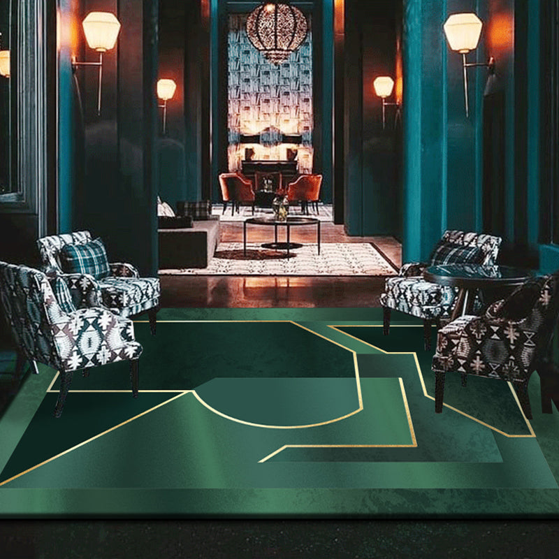 Nordic Geometric Print Rug Multi Colored Polypropylene Indoor Rug Anti-Slip Backing Pet Friendly Area Carpet for Decoration Dark Green Clearhalo 'Area Rug' 'Rug' 2374365