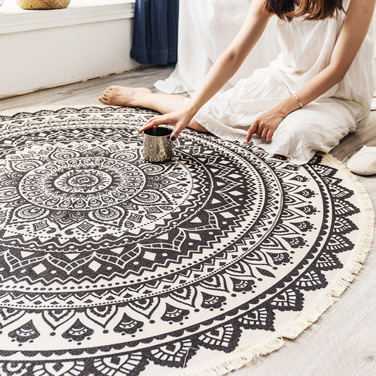 Leisure Tribal Printed Rug Multi-Color Jute Area Carpet Easy Care Pet Friendly Stain-Resistant Indoor Rug for Bedroom Clearhalo 'Area Rug' 'Moroccan' 'Rugs' Rug' 2374367